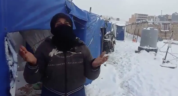 Arsal Syrian refugee camps in Lebanon covered with snow need urgent fuel and food 