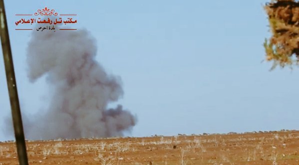 Moment of #USA airstrikes on #alHaras town #Aleppo cs #Syria