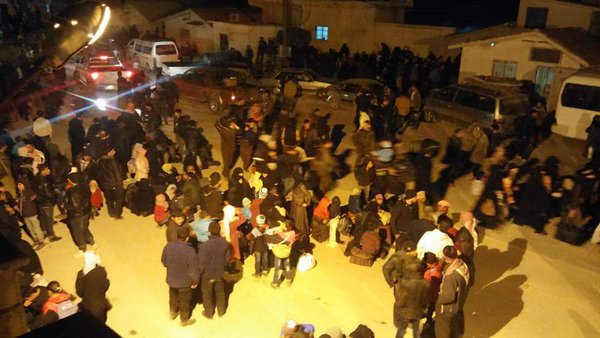 Civilians going out of Syria at Azaz, North Aleppo