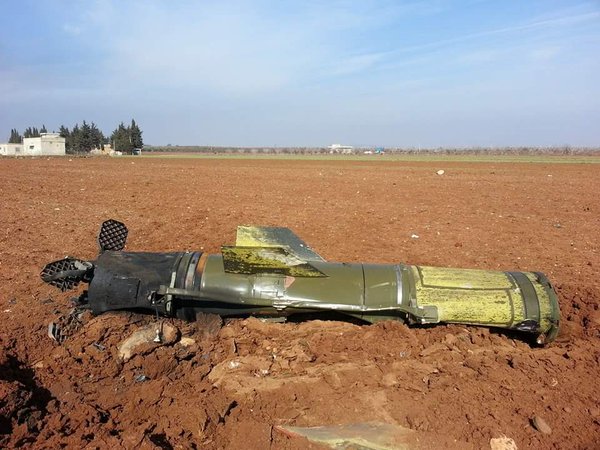 Remains of an OTR-21 Tochka ballistic missile, involved in bombing of Kaljibrin Aleppo 