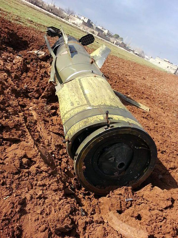 Remains of an OTR-21 Tochka ballistic missile, involved in bombing of Kaljibrin Aleppo 