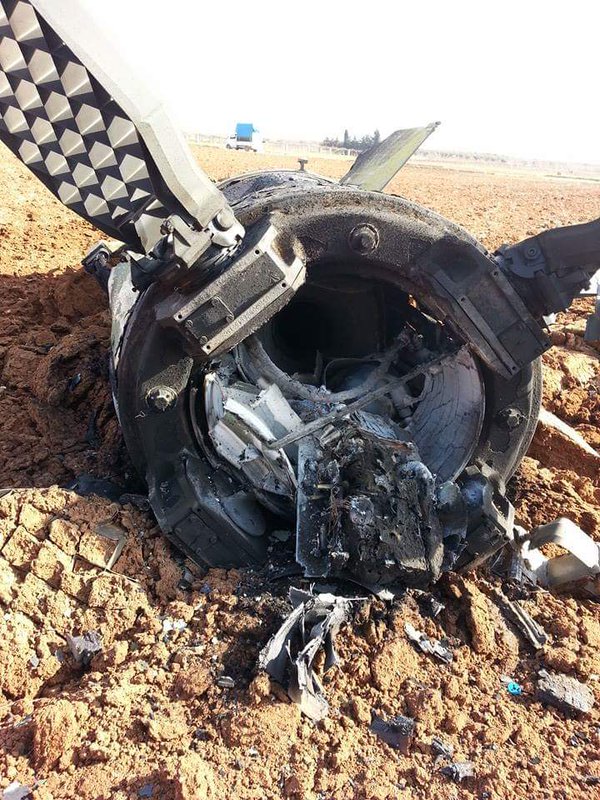 Remains of an OTR-21 Tochka ballistic missile, involved in bombing of Kaljibrin Aleppo 