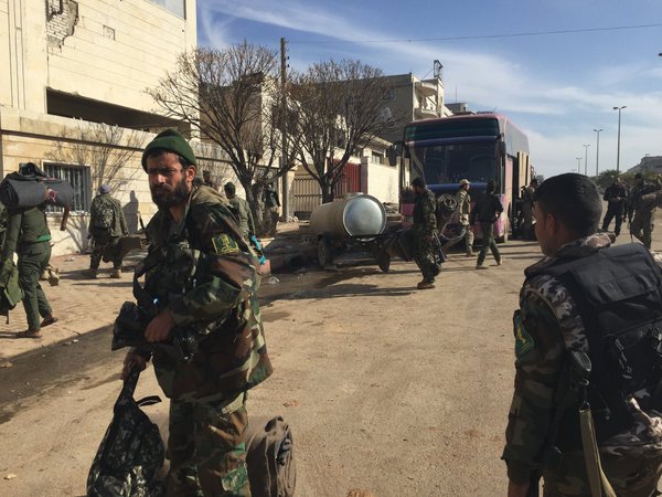 Badr fighters in the Sheikh Najjar Industrial Zone to help repel ISIS attack on Kafr Saghir Aleppo 