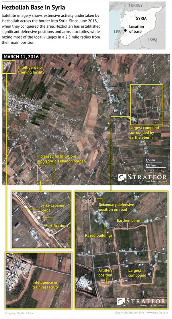 Satellite imagery of alleged Hezbollah base near Qusayr Syria-Lebanon border