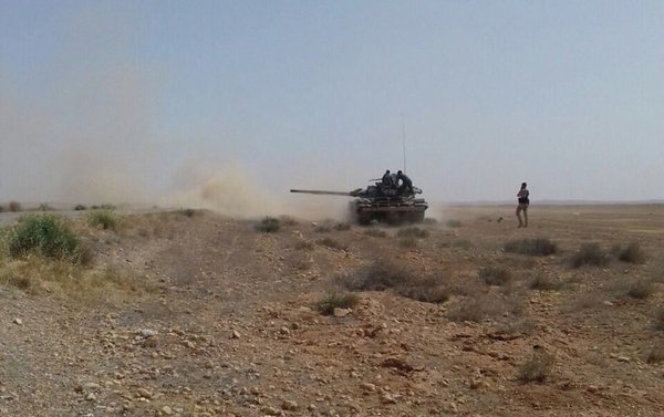 Russian T-90 A operating in Shaer Gas field, eastern Homs.  