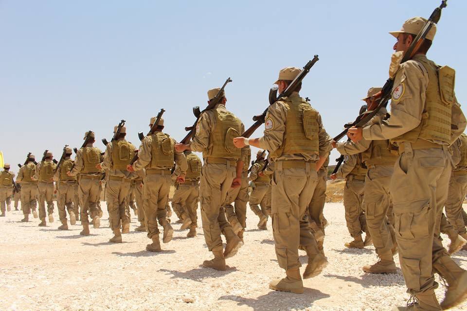 North Syria: Kobanê: Self Defence Forces of Rojava training.  