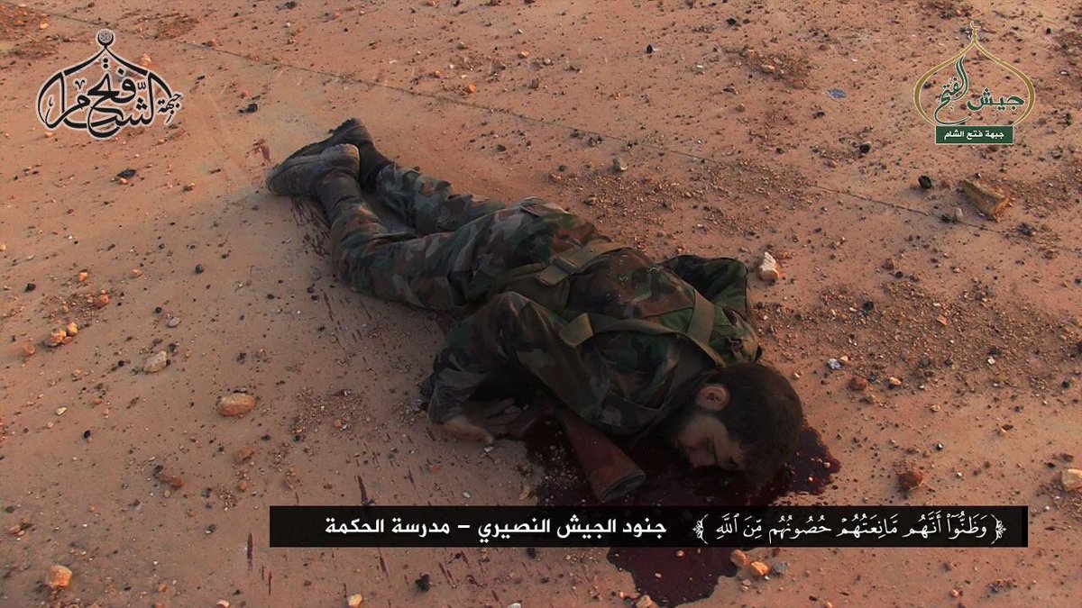 Images: Dead pro-SAA soldiers in/around Hikmah school, Southern Aleppo.