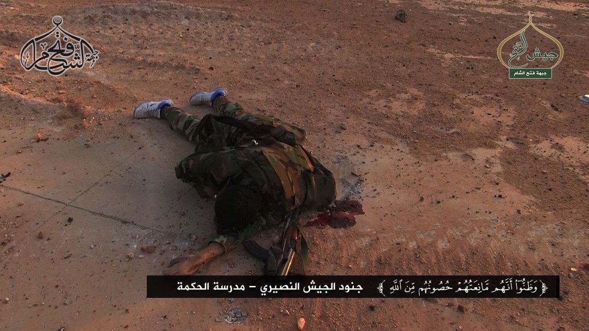 Images: Dead pro-SAA soldiers in/around Hikmah school, Southern Aleppo.