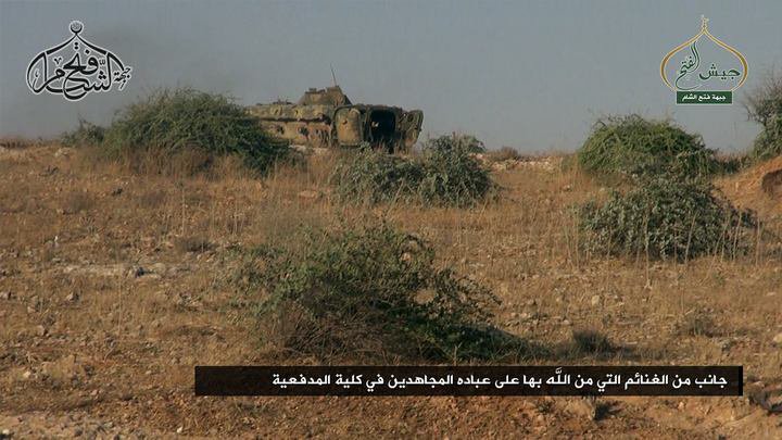 More armour  and  artillery captured by Jabhat Fath al-Sham in southern Aleppo, Syria.  