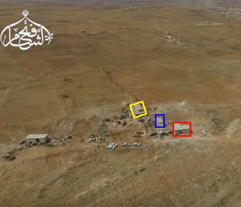 S. Aleppo: advanced base of Iranian militias located in Tell Huways, 1 km SE of Al-Qarassi.