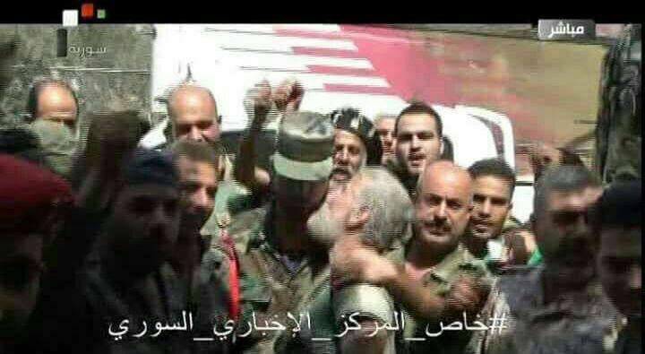 SAA Col. Suheil al-Hassan inside Ramouseh Artillery Base  