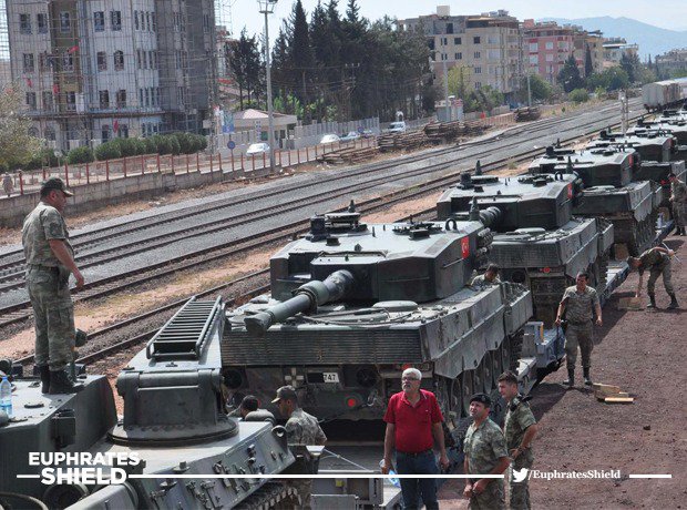 Turkey sending Leopard 2 tanks to northern Syria #EuphratesShield  