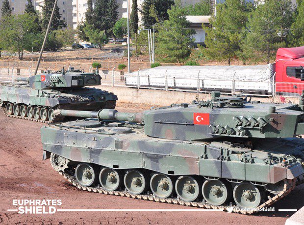 Turkey sending Leopard 2 tanks to northern Syria #EuphratesShield  