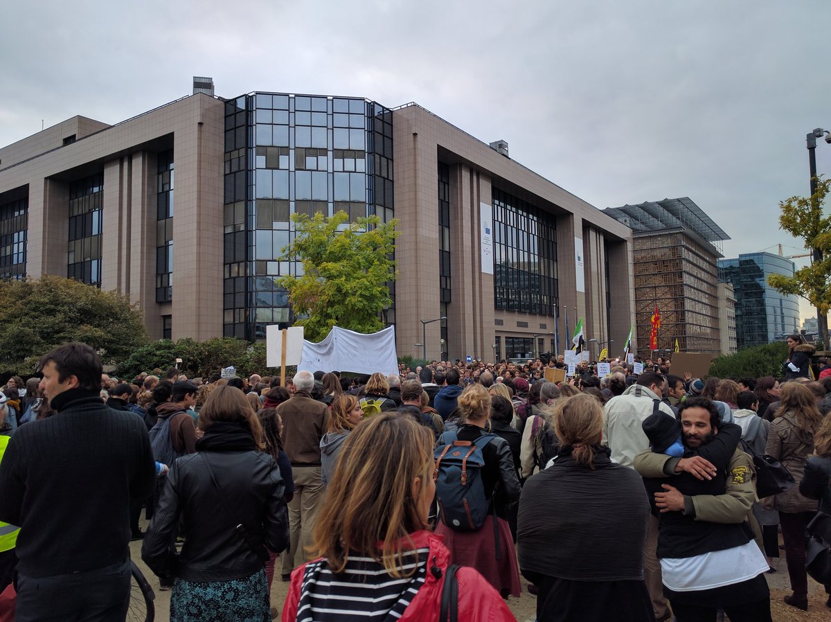 Aleppo protest outside the European Commission in Brussels now