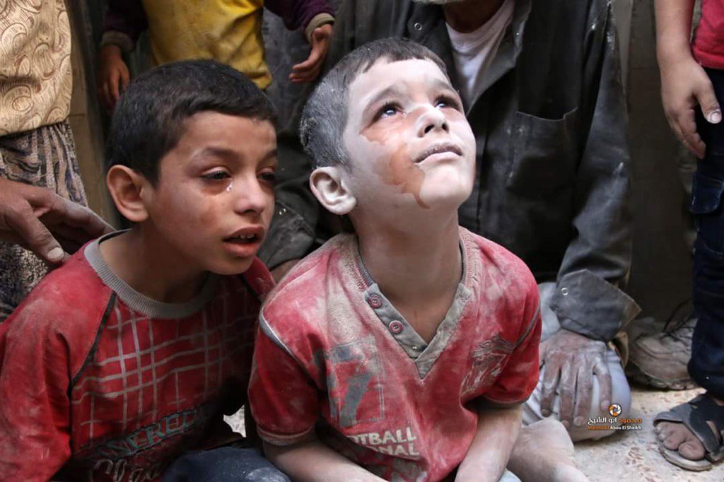These 2 children in east Aleppo - one lost all his siblings, the other's family were in the emergency rooms yesterday