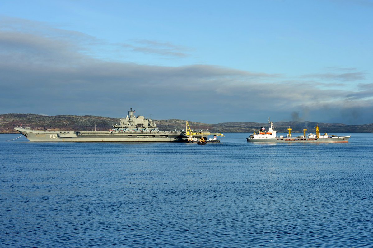 Photos from Severomorsk as Russian only aircraft carrier left to Syria