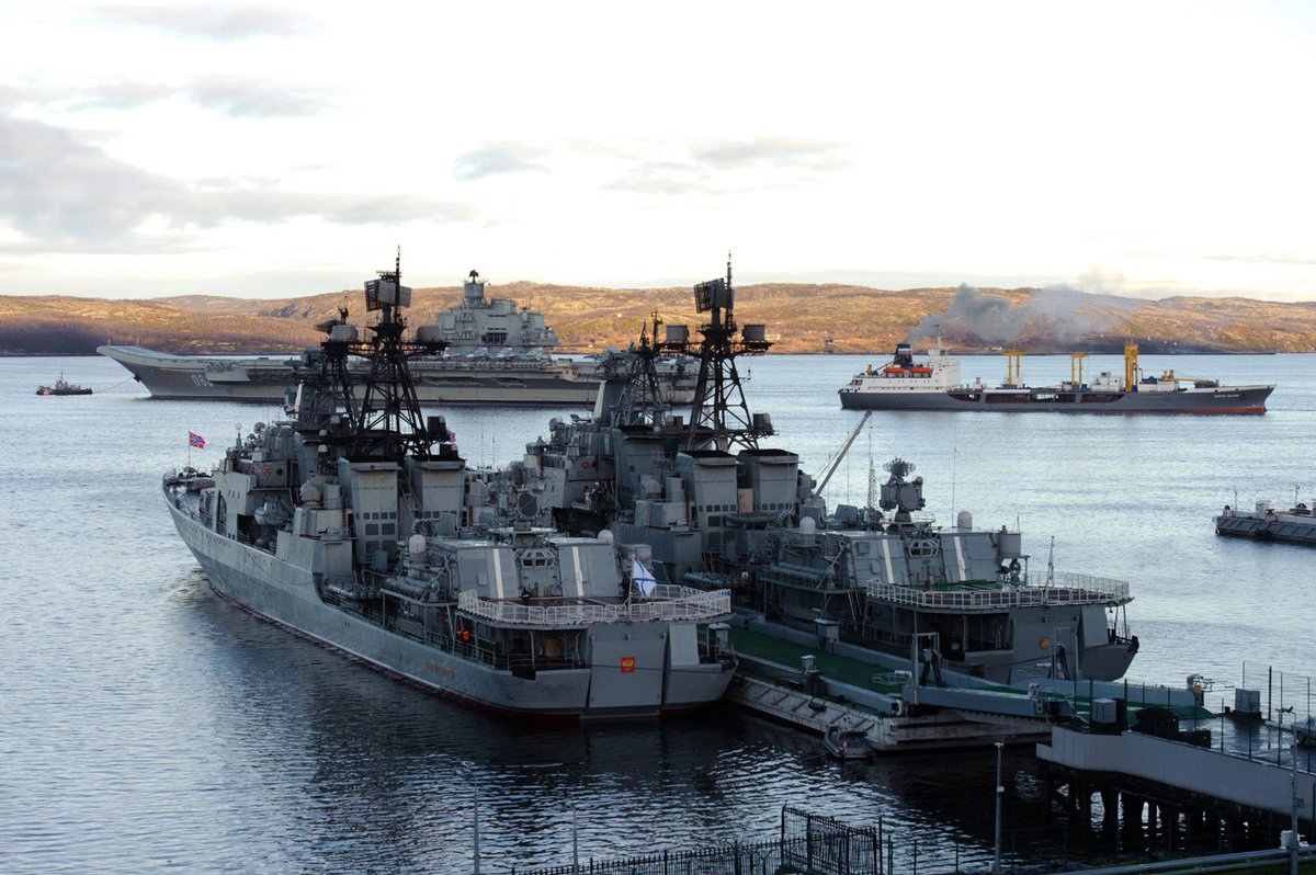 Photos from Severomorsk as Russian only aircraft carrier left to Syria