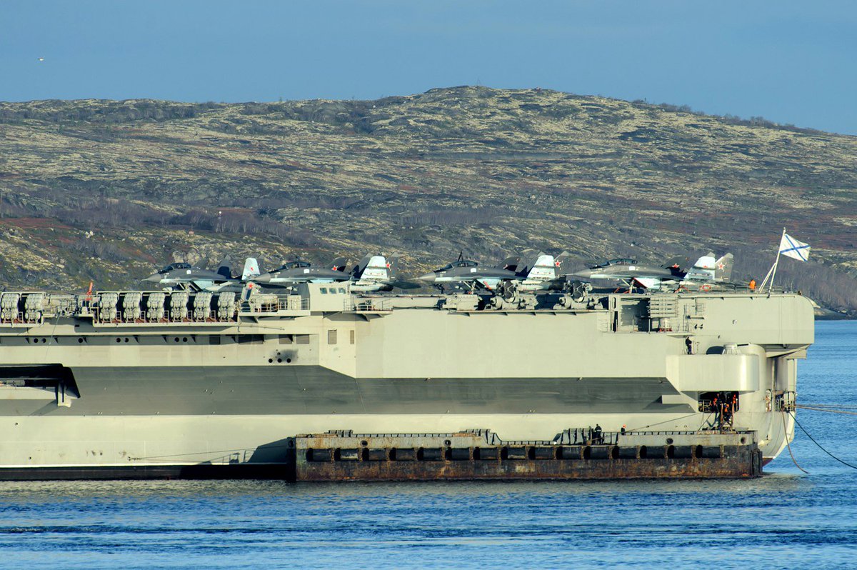 Photos from Severomorsk as Russian only aircraft carrier left to Syria