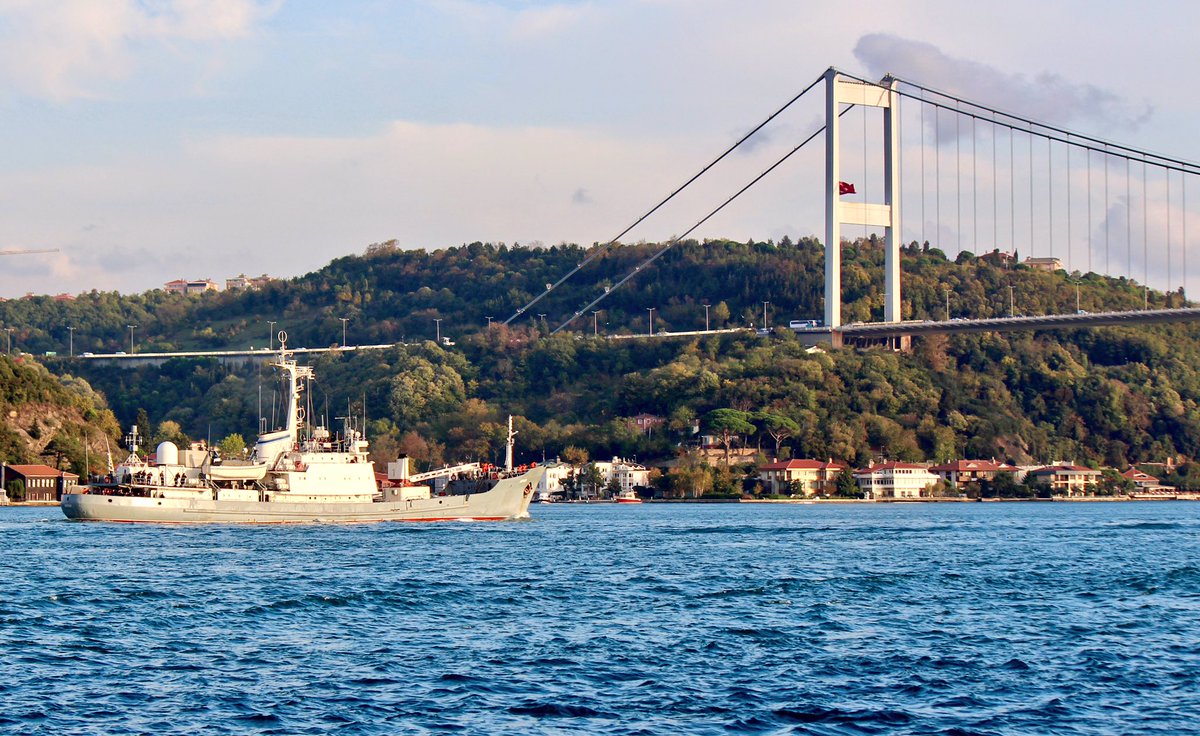 BSF Moma-class AIG intelligence ship Liman transits southbound Bosphorus en route to Mediterranean  