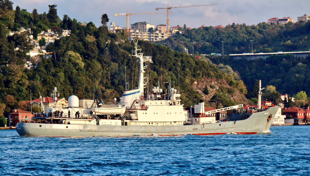 BSF Moma-class AIG intelligence ship Liman transits southbound Bosphorus en route to Mediterranean  