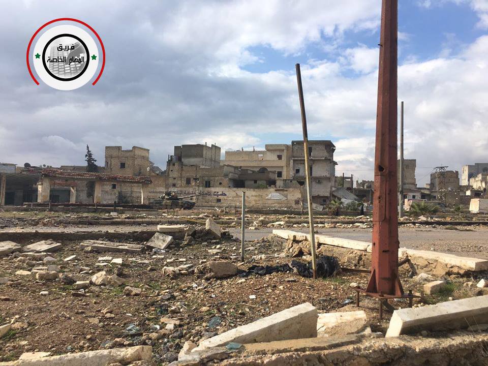 Photos of the road to Aleppo International Airport after the Syrian Army seized area today