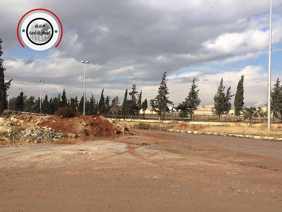 Photos of the road to Aleppo International Airport after the Syrian Army seized area today