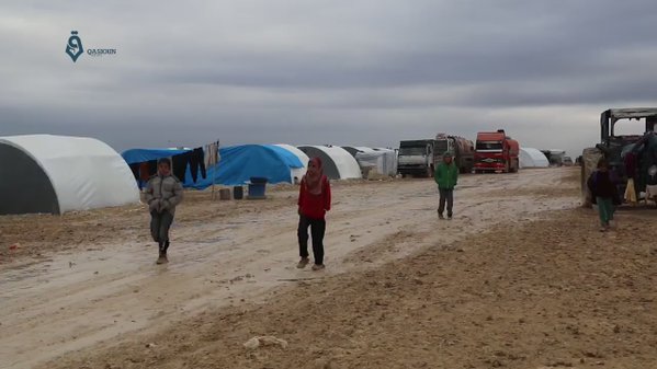 Aleppo: Camp for displaced people in Shamarekh village on Syria-Turkey border