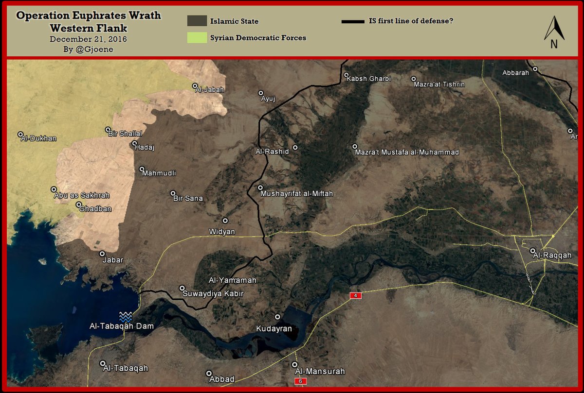 SDF Kurds have captured Jabah, Bir Shallal and Ghadban, but were pushed back by IS at Jabar in West Raqqa governate