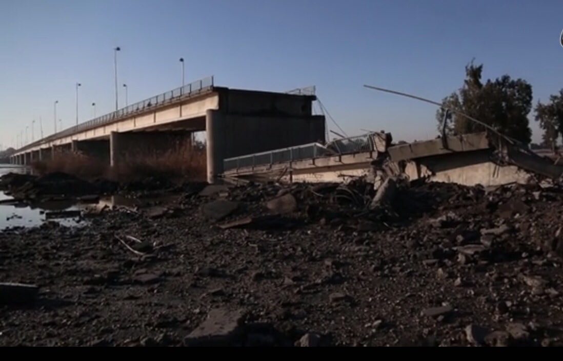 Pics from destroyed Raqqa Bridges  