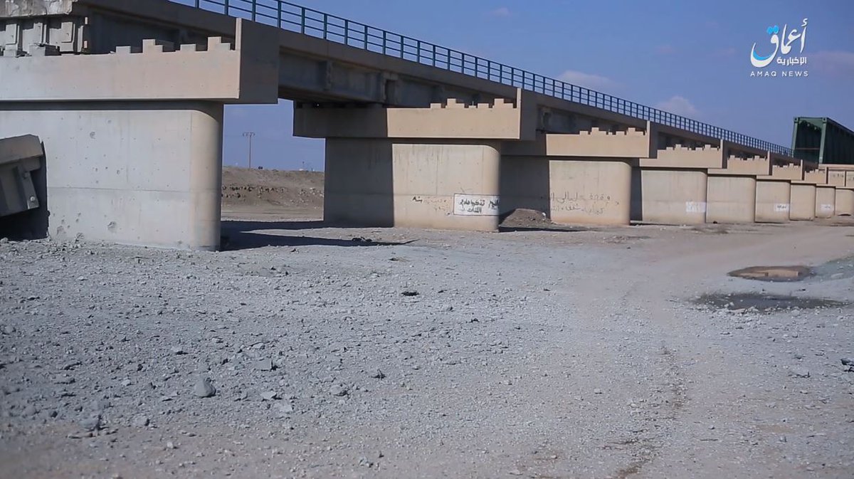Destroyed bridge North of Al-Bukamal,  