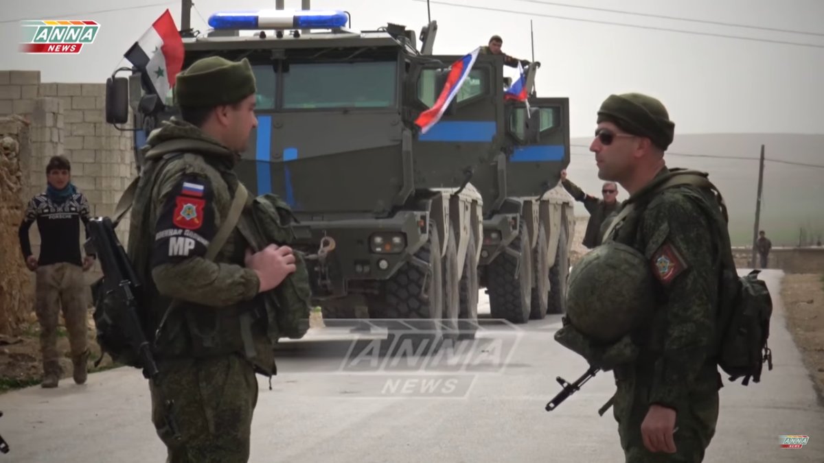 Russia MP and sapper units, Syrian Army and SDF MMC West of Manbij Syria  