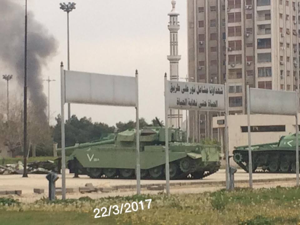 New tanks deployed in Damascus  and  smoke rising from Abbasiyn Garage.  