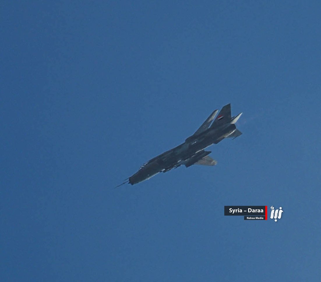 Daraa: SyAF involved in bombing Rebel-held Daraa. Mig-23  and Su-22 pictured today.  