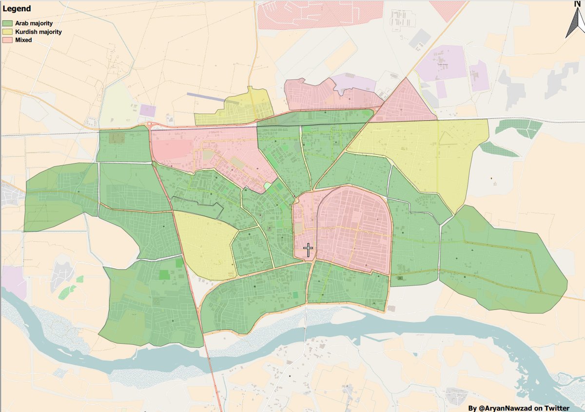 Ethnographic map of Raqqah city neighborhoods by: @AryanNawzad 