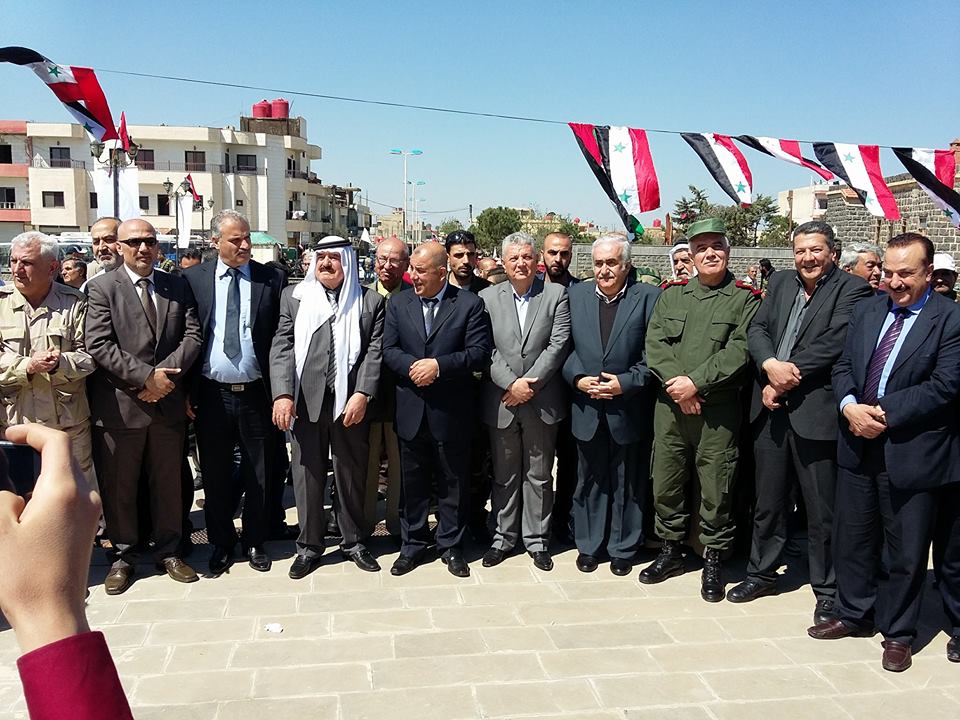 Syrian Independence Day celebrations in the city of as-Suwayda today, Syria.