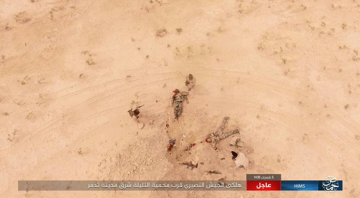 Eleven Syrian government forces were killed and one tank was destroyed by IS after a failed government attempt to advance towards Tulayla reserve near Palmyra, Syria.