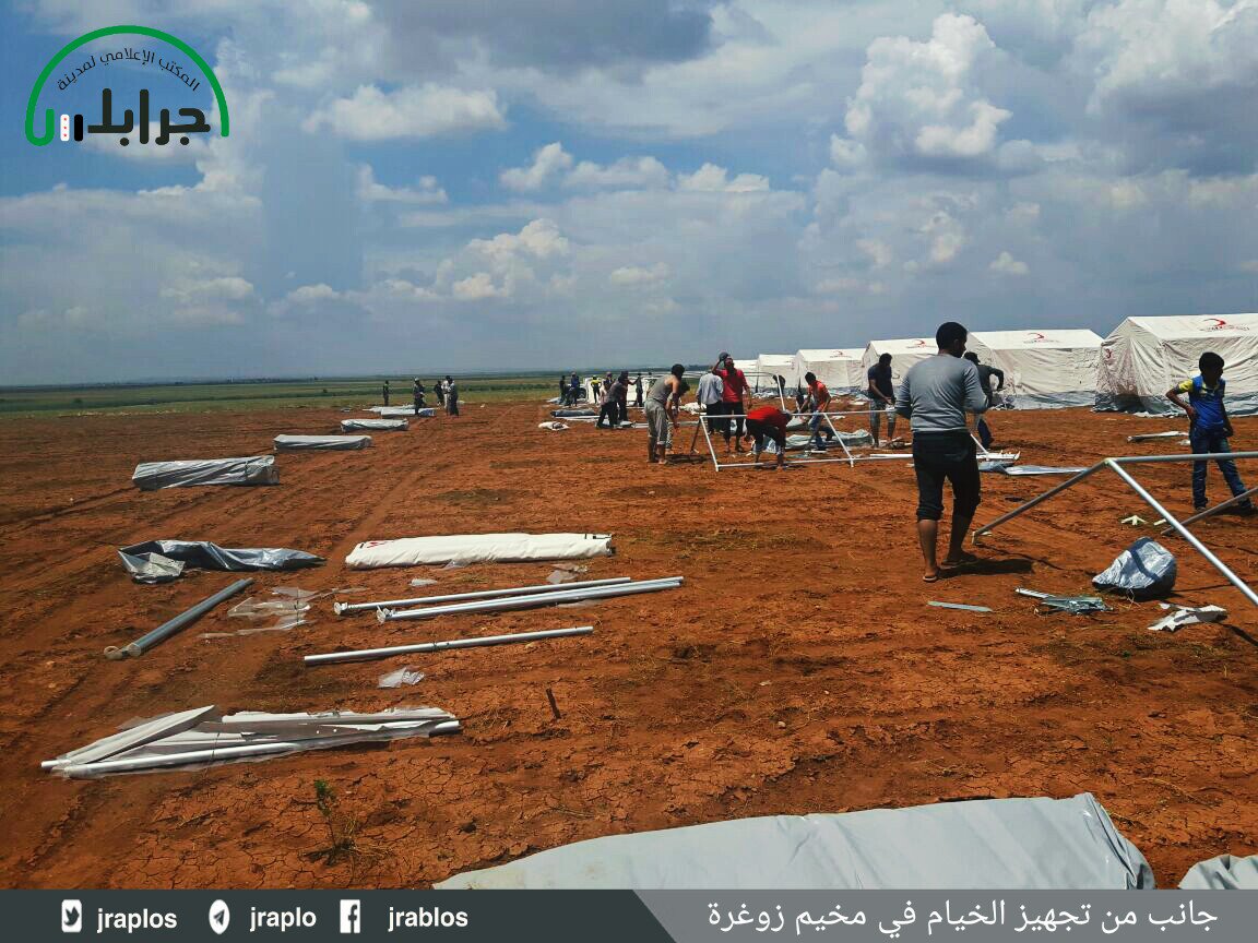 West Jarablus: camp still growing to host more people from Al-Waer (Homs) ousted by government reconciliation.