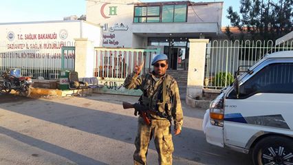 FSA police force, trained and equipped by Turkish Armed Forces, in the streets of al-Bab  