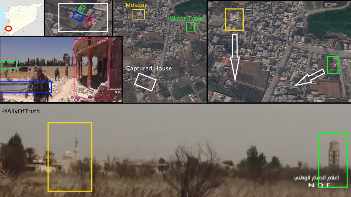 East Ghouta: geolocation by @AllyOfTruth of the building seized by pro-Government forces in South part of Beit Nayem.  