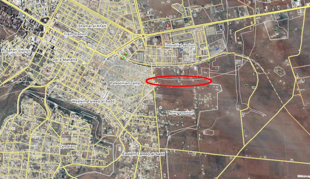Daraa: Pro-government forces renewed an assault on eastern parts of Daraa (Palestinian Camp-Tariq Sad), heavy clashes with Bunyan Marsous Op. room.  