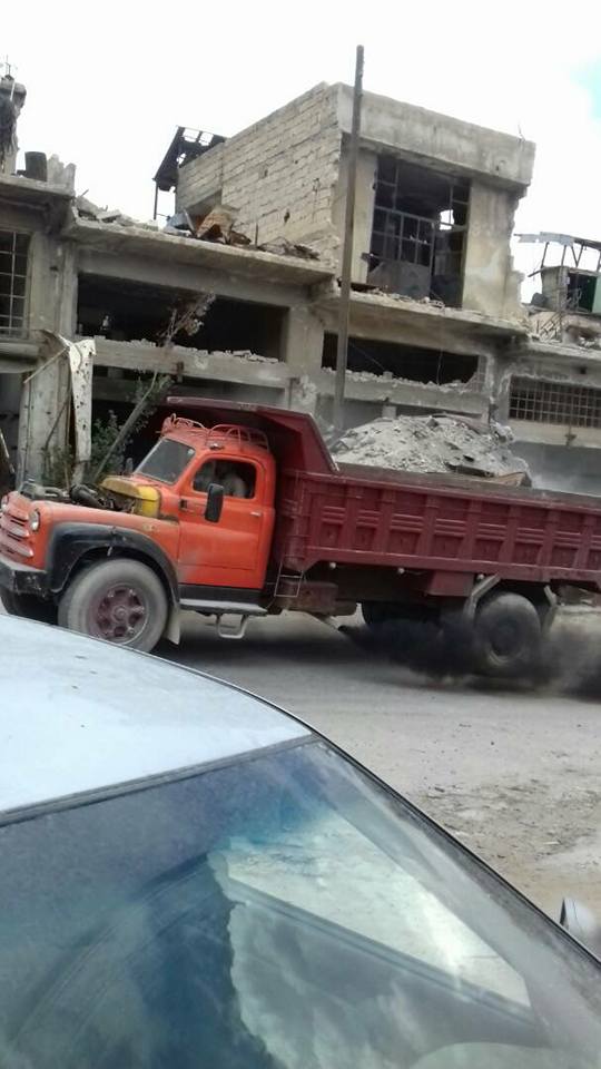 Shops are reopening in al-Ramousah industrial district, and the last chunks of rubble are being removed from the district, Aleppo  