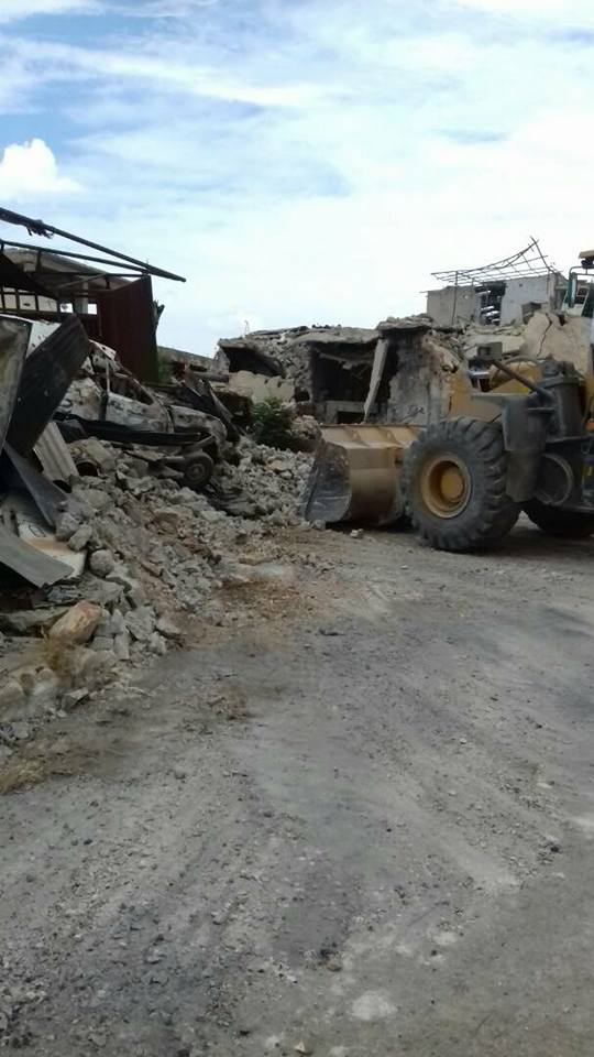 Shops are reopening in al-Ramousah industrial district, and the last chunks of rubble are being removed from the district, Aleppo  