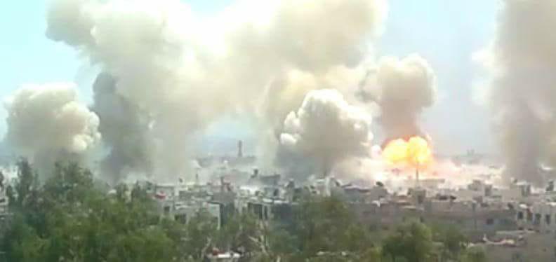 Heavy shelling on Jobar district of Damascus since early morning