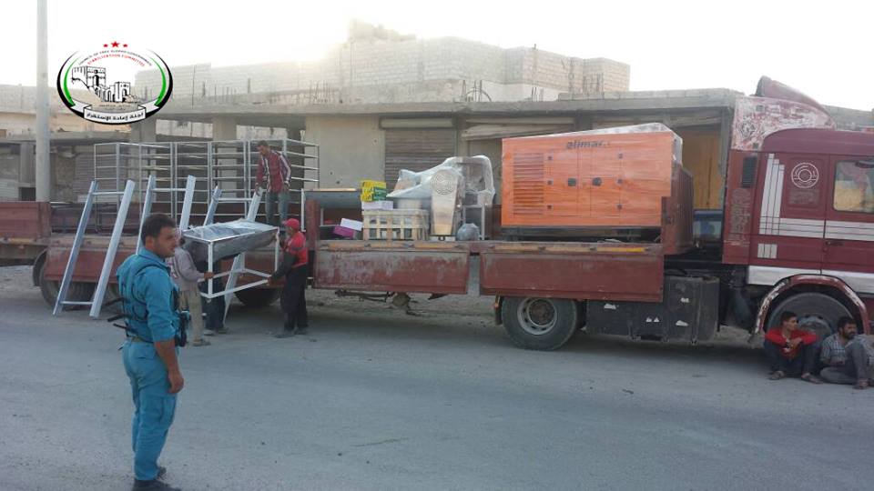 In June the Stabilization Committee of Aleppo Provincial Council provided Ghandoura village with a genset, Bzaah town with automatic bakery, Al-Bab city with ambulance and Zoughra IDP camp with a mobile clinic  