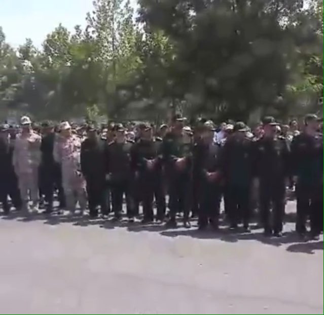 Senior Iranian IRGC commander Esmail Khosh-Mohammadi, who was killed in an attack near the Iraq-Syria border being buried in Gorgan, Iran