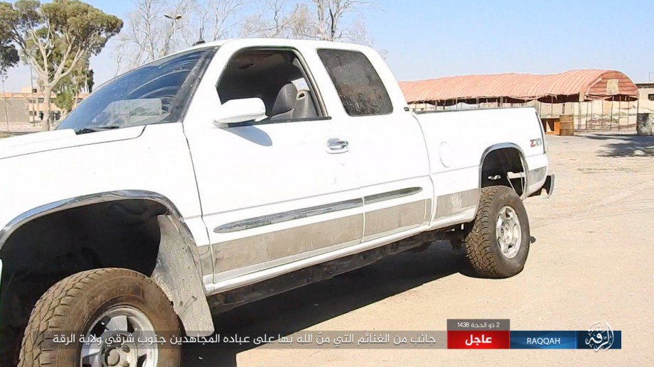 ISIS captured vehicles, weapons and ammunition from the Assad government