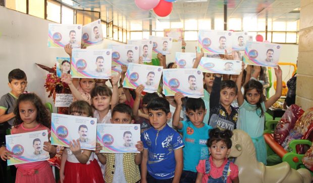 Photo of imprisoned PKK leader Abdullah Ocalan used for school books in YPG/SDF-controlled areas of northern Syria