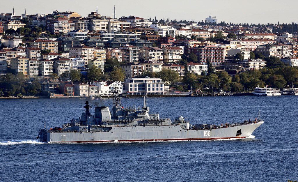 Russian Navy Ropucha class LSTM Yamal transits Bosphorus en route to Tartus for its 9th Syria deployment in 2017 14:00Z 