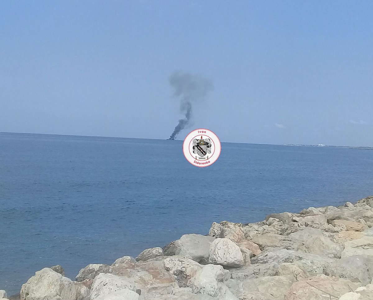 A Oil Tanker Exploded / was engulfed in fire moments ago in the sea near Baniyas   