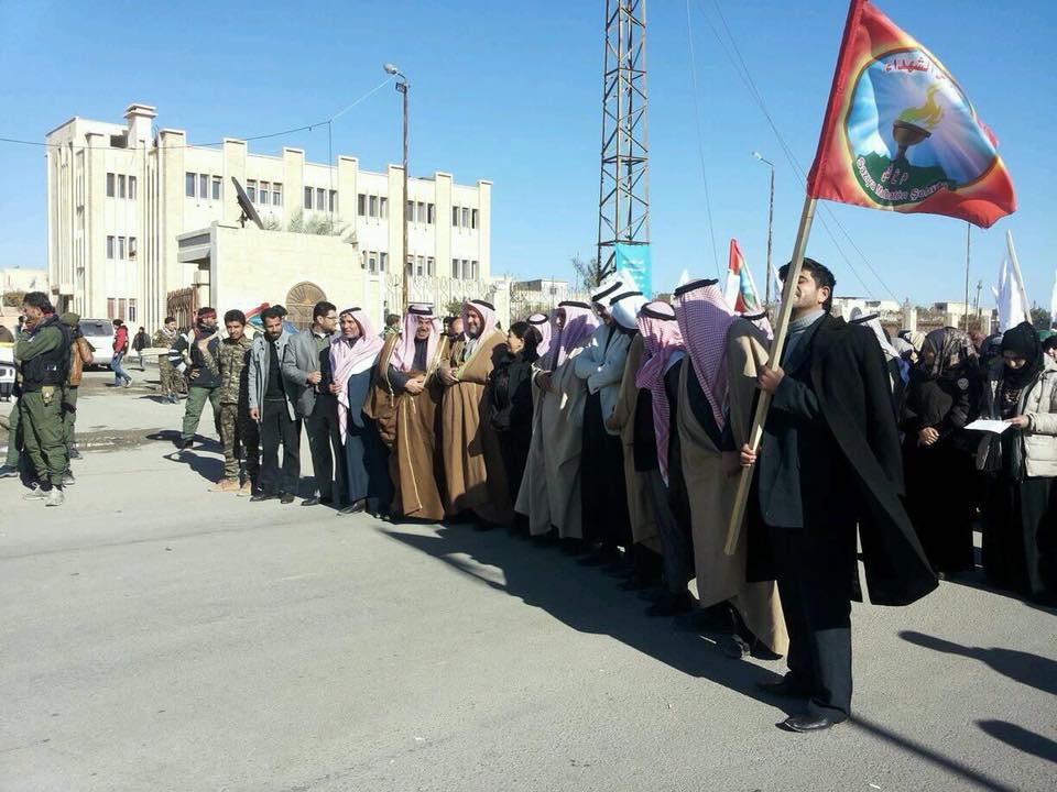 For the first time since the SDF takeover of Tabakah city western of Rakkah. A demonstration called for the overthrow of the Assad government as a result of Assad's statements and described the Kurds as traitors   
